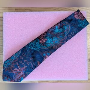 Manhattan Blue Red Paisley & Leaf Patterned Tie USA Polyester 58" Business Event